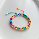 Colorful Heishi Disc Beads Bracelet for Women Boho Style