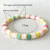 Boho Colorful Heishi Disc Beads Bracelet Y2k Jewelry