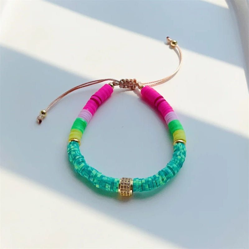 Boho Summer Heishi Disc Beads Bracelet Jewelry For Women Y2k Accessories