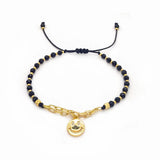 Smile Face Charm Bracelet Set Beaded Crystal Pulseras Femme