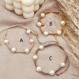 KKBEAD Pearl Bracelet Vintage Jewelry Braided Freshwater Pearls