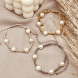KKBEAD Pearl Bracelet Vintage Jewelry Braided Freshwater Pearls