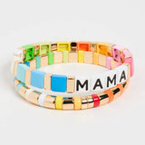 Enamel Tile Beads Bracelets Set Mother's Jewelry Boho Colorful Pulseras
