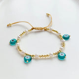 Evil Eye Charm Bracelet Unfade Plated Beads Jewelry Gift