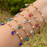 Evil Eye Charm Bracelet Plated Beads Jewelry Y2K Accessories