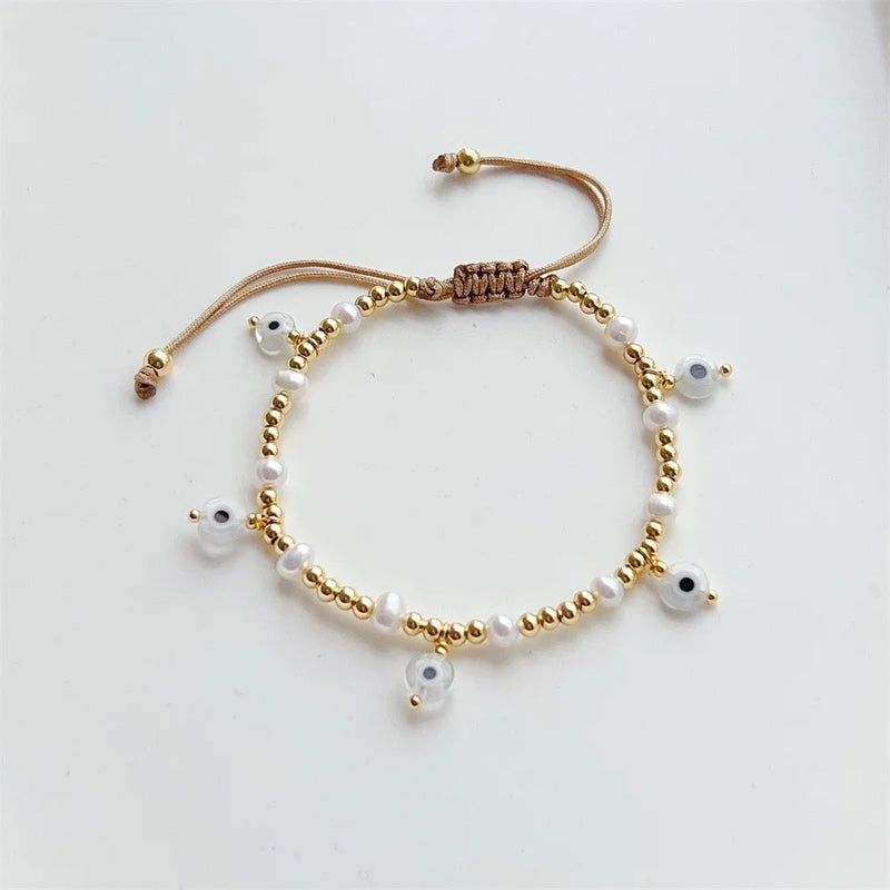 Evil Eye Charm Bracelet Plated Beads Jewelry Y2K Accessories