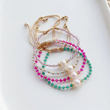 KKBEAD Faceted Crystal Beaded Bracelet for Women Jewellery Pearl Bracelets