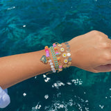 Freshwater Pearls Bracelets Heart Charm Daisy Flower Smile Face Bracelet