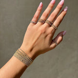 18K Ball Beads Cuff Bracelet for Men Women Statement Jewelry