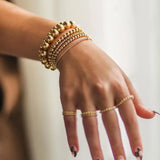 18K Ball Beads Cuff Bracelet for Men Women Statement Jewelry