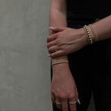 18K Ball Beads Cuff Bracelet for Men Women Statement Jewelry