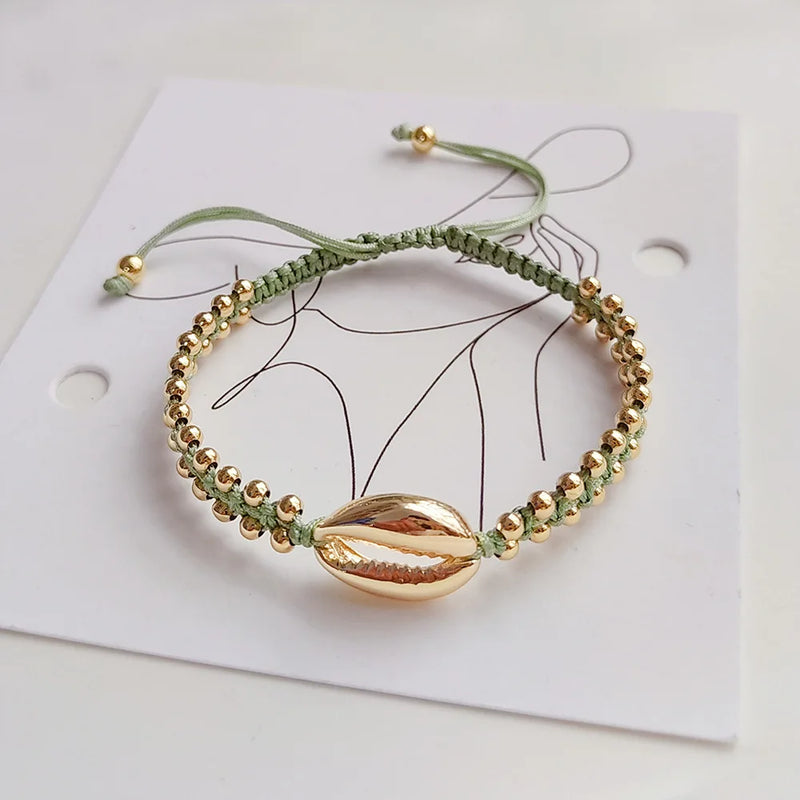 KKBEAD Braided Bracelets for Women Bijoux Beads Shell Bracelet Jewelry