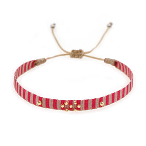 KKBEAD Woven Beads Cloth Bracelets for Women Adjustable Pulseras