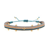 KKBEAD Woven Beads Cloth Bracelets for Women Adjustable Pulseras