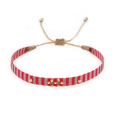 KKBEAD Woven Beads Cloth Bracelets for Women Adjustable Pulseras