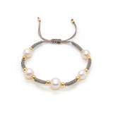 Heart Charm Bracelet Natural Pearl Bracelets for Women