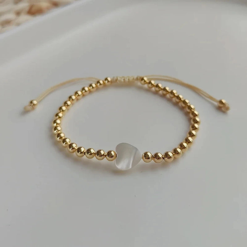 Heart Charm Bracelet Natural Pearl Bracelets for Women
