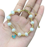 Heart Charm Bracelet Natural Pearl Bracelets for Women