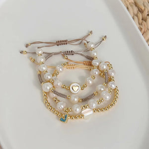 Heart Charm Bracelet Natural Pearl Bracelets for Women