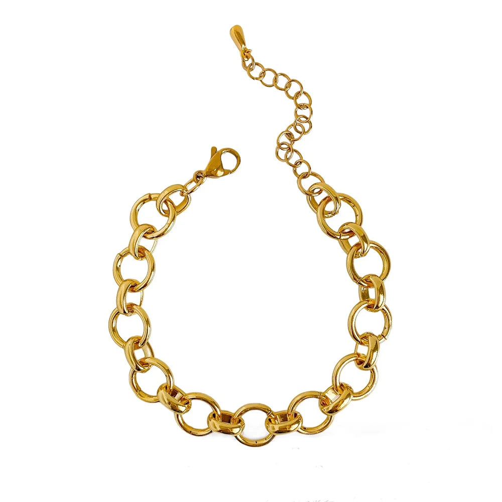 Copper Plated Chain Bracelet Women Jewelry Pulseras Femme