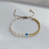 Evil Eye Bracelet Freshwater Pearl Jewelry Women Bijoux Pulseras