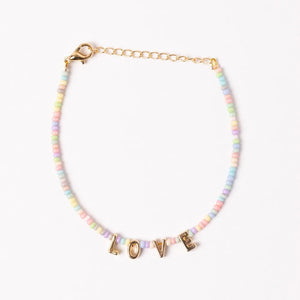 KKBEAD LOVE Letter Bracelets Gift Female Candy Seed Beads Bracelet for Girl