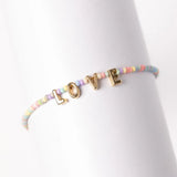 KKBEAD LOVE Letter Bracelets Gift Female Candy Seed Beads Bracelet for Girl