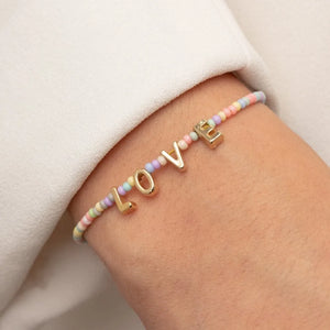 KKBEAD LOVE Letter Bracelets Gift Female Candy Seed Beads Bracelet for Girl