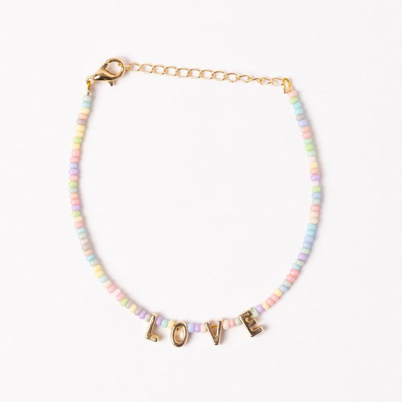 KKBEAD LOVE Letter Bracelets Gift Female Candy Seed Beads Bracelet for Girl