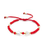 Red String Evil Eye Heart Charm Bracelet Set for Women