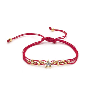 Red String Evil Eye Heart Charm Bracelet Set for Women