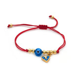 Red String Evil Eye Heart Charm Bracelet Set for Women