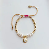 Moon & Star Charm Bracelets Natural Pearl Pulseras