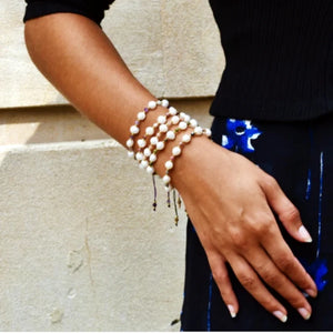 Freshwater Pearl Crystal Friendship Bracelet for Women