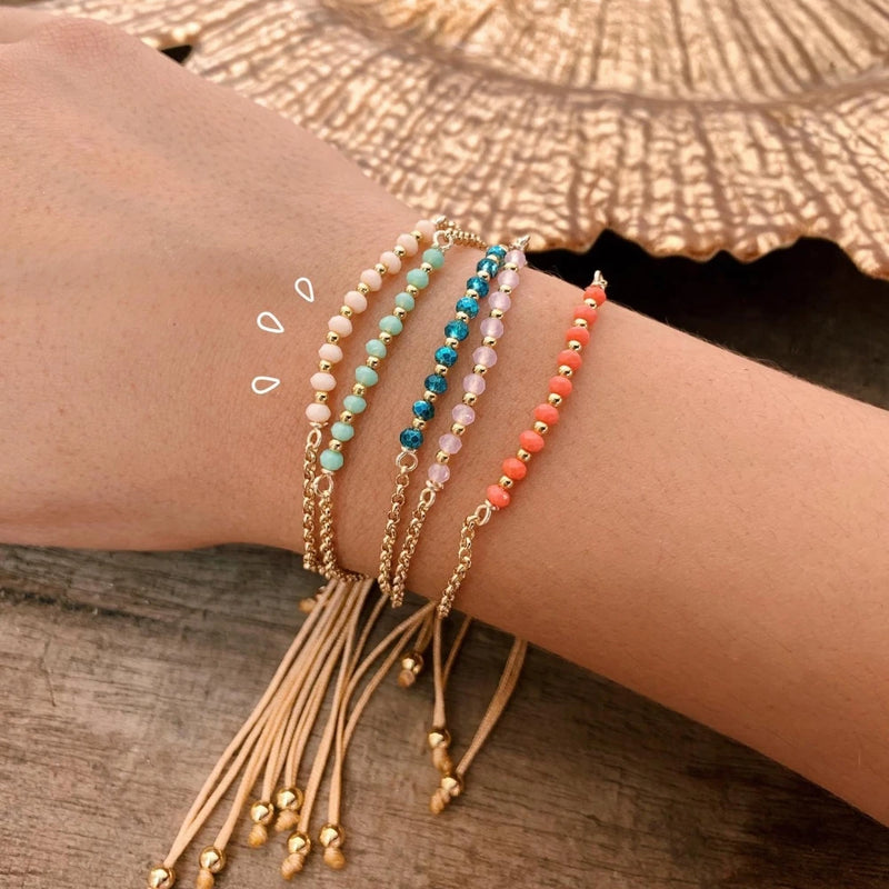 KKBEAD Crystal Beaded Bracelet Friendship Boho Jewelry