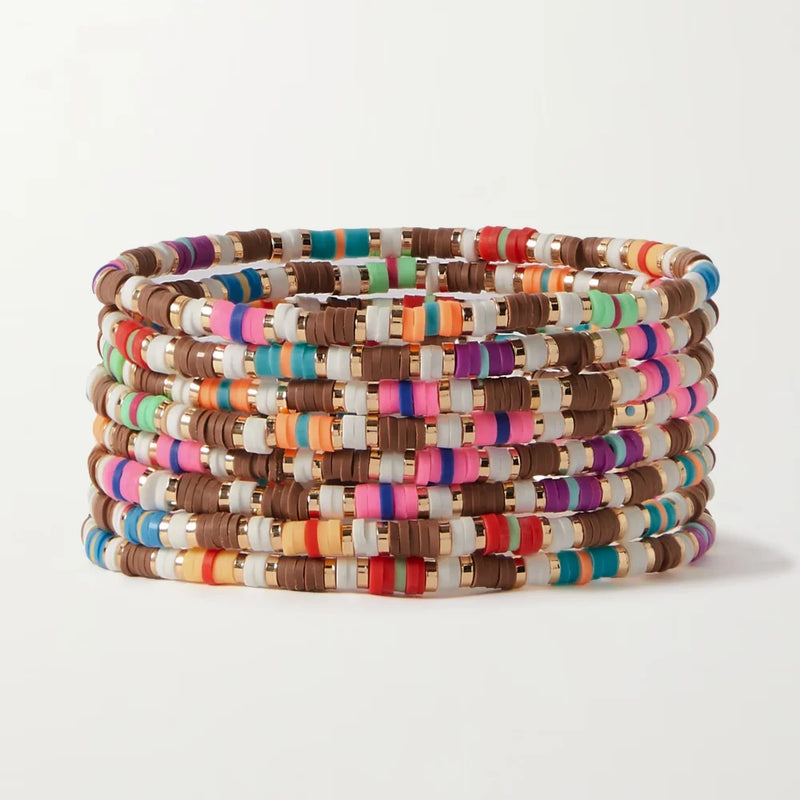Colorful Heishi Disc Beads Bracelet for Women Y2k Jewelry