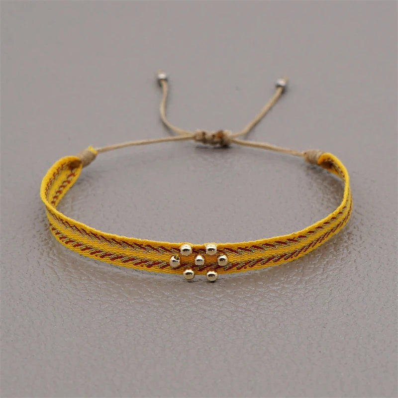 KKBEAD Multi-Color Fabric Cloth Bracelet for Women