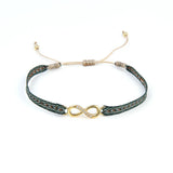 Rhinestone Zircon Charm Copper Pattern Bracelet Cloth Braided Women Gift