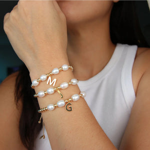 KKBEAD Newst 26 Initial Bracelet Jewelry Letter A-Z Charm Bracelets Alphabet Jew