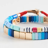 Ocean Enamel Tile Beads Bracelets Set Ins Boho Tila Bracelet