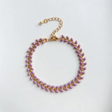 Polymer Clay Heishi Beads Bracelet with Natural Pearl Pig Nose Arrow Chain