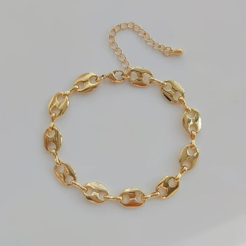 Polymer Clay Heishi Beads Bracelet with Natural Pearl Pig Nose Arrow Chain