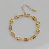 Polymer Clay Heishi Beads Bracelet with Natural Pearl Pig Nose Arrow Chain