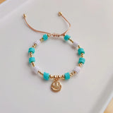 KKBEAD Smile Face Charm Bracelet for Women Girl Gift Polymer Clay Disc Beads