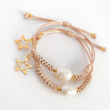KKBEAD Star Charm Bracelet Women Braided Wax Rope Vintage Bracelet