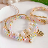 Colorful Beaded Stretch Bracelet for Women - Boho Style Jewelry Gift