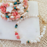 KKBEAD Stone Star Charm Bracelets for Girl Natural Freshwater Pearl Bracelet