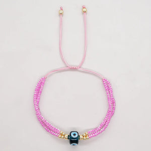 Multicolor Seed Beads Evil Eye Bracelet for Women