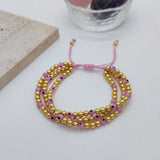 KKBEAD Evil Eye Bracelet Multilayer Beaded Jewelry 18K Plated Pulseras Femme