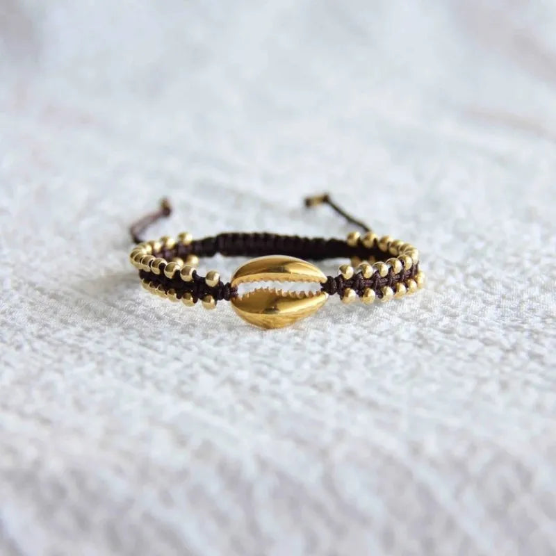 KKBEAD Vintage Braided Bracelets Shell Bracelet Pulseras